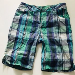 Plaid pattern kids shorts